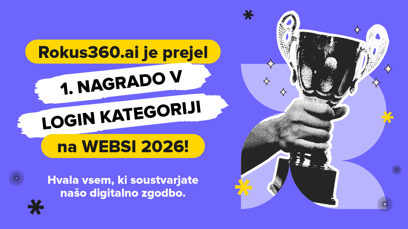 Rokus360.ai prejel tri nagrade WEBSI 2026 